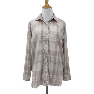 Under Armour Shirt Womens XS Extra Small Multi Plaid Button Up HeatGear Pleated
